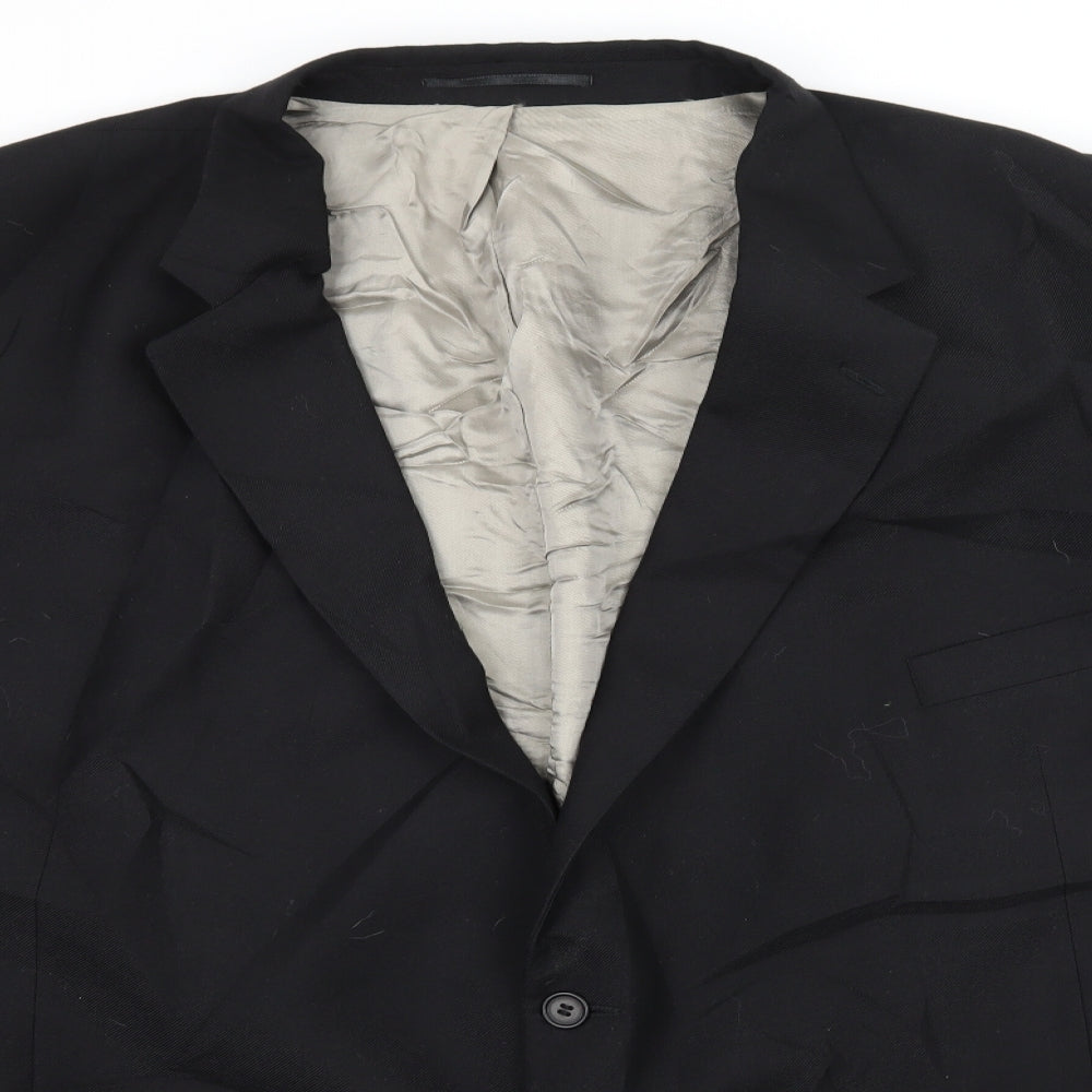 Hugo James Mens Black Striped  Jacket Suit Jacket Size 3XL