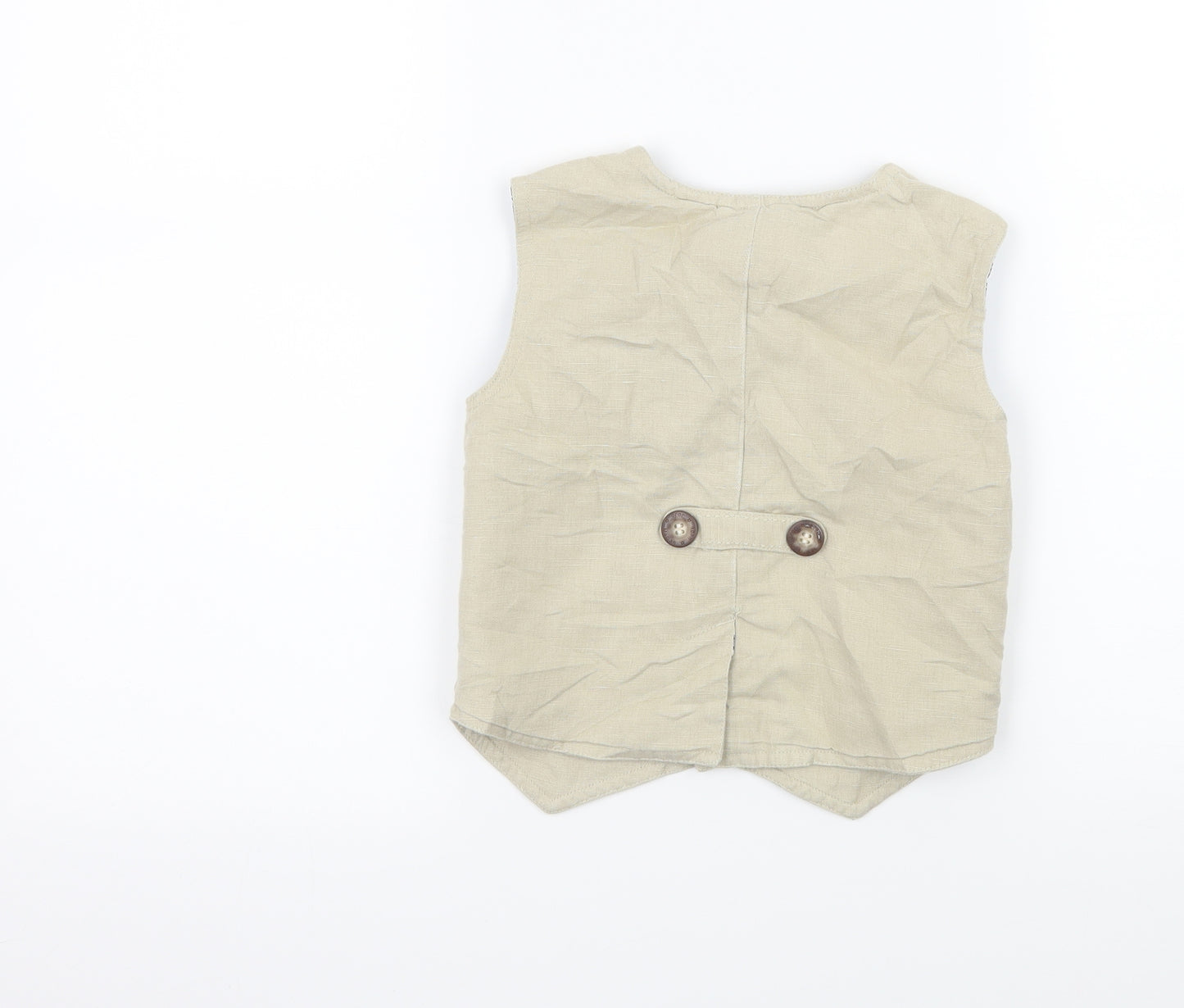 JoJo Maman Bébé Boys Beige   Jacket Waistcoat Size 2-3 Years