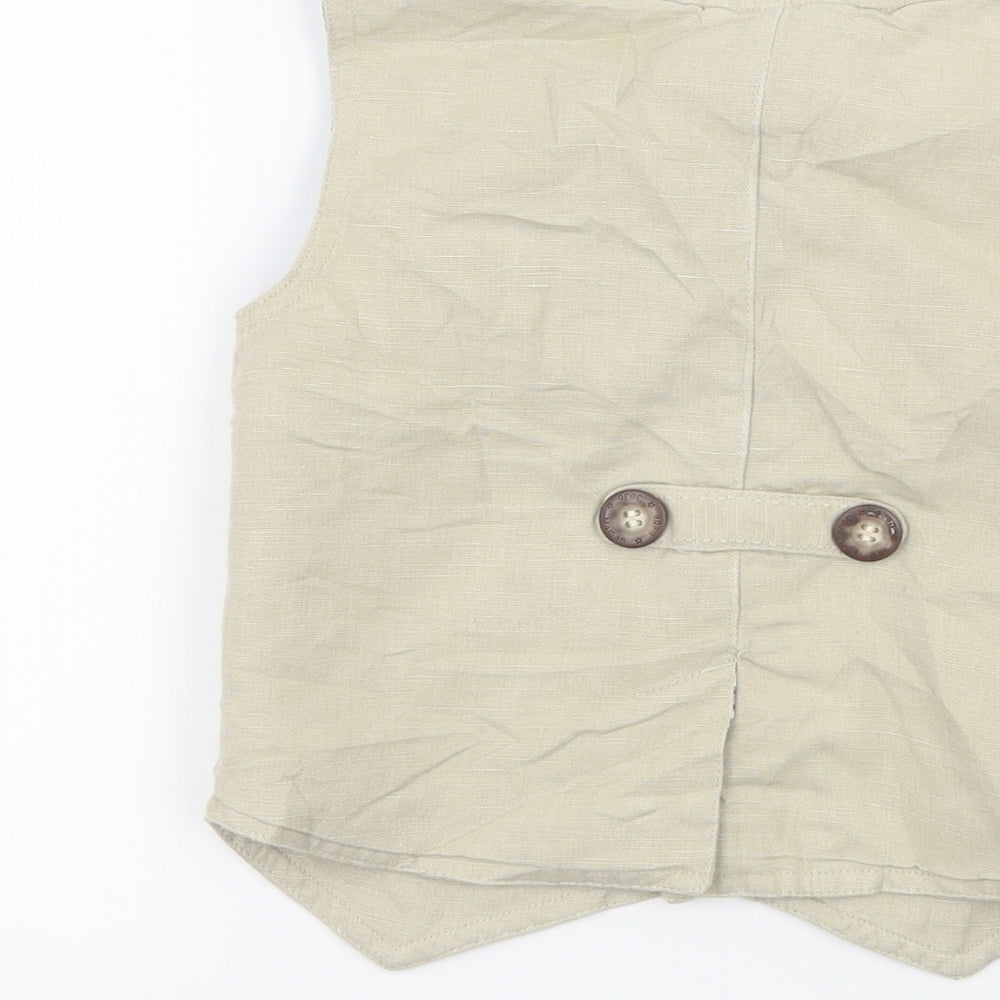 JoJo Maman Bébé Boys Beige   Jacket Waistcoat Size 2-3 Years
