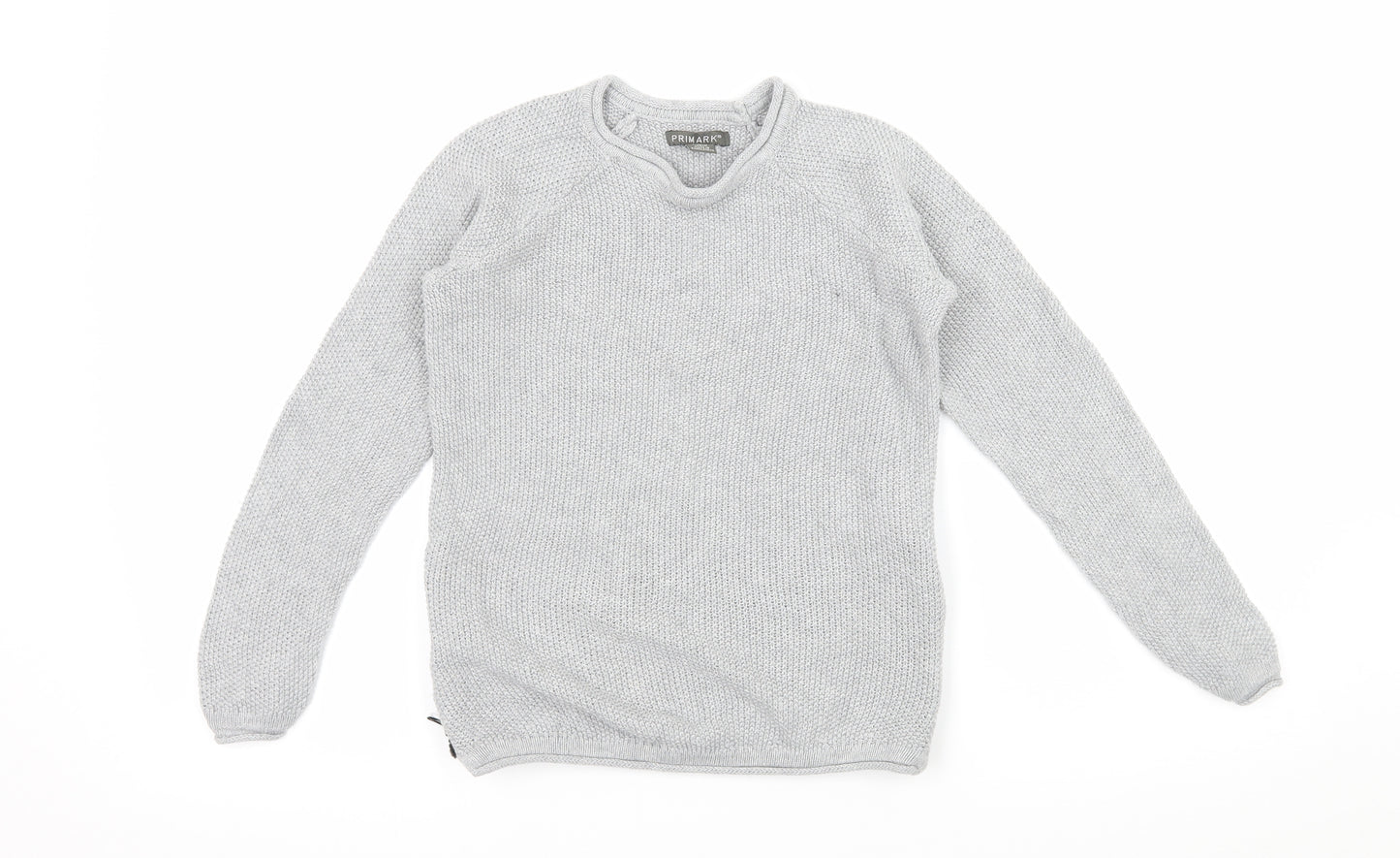 Primark Boys Grey  Knit Pullover Jumper Size 7-8 Years