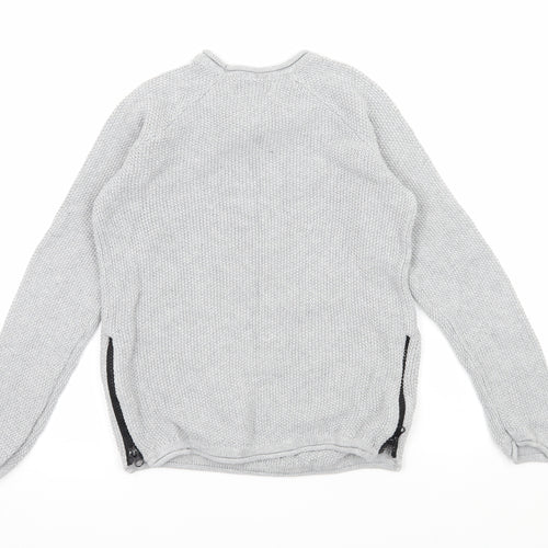 Primark Boys Grey  Knit Pullover Jumper Size 7-8 Years