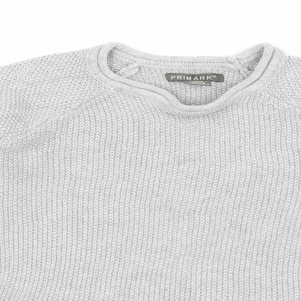 Primark Boys Grey  Knit Pullover Jumper Size 7-8 Years