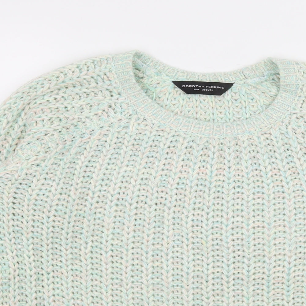 Dorothy Perkins Womens Green  Knit Pullover Jumper Size 8