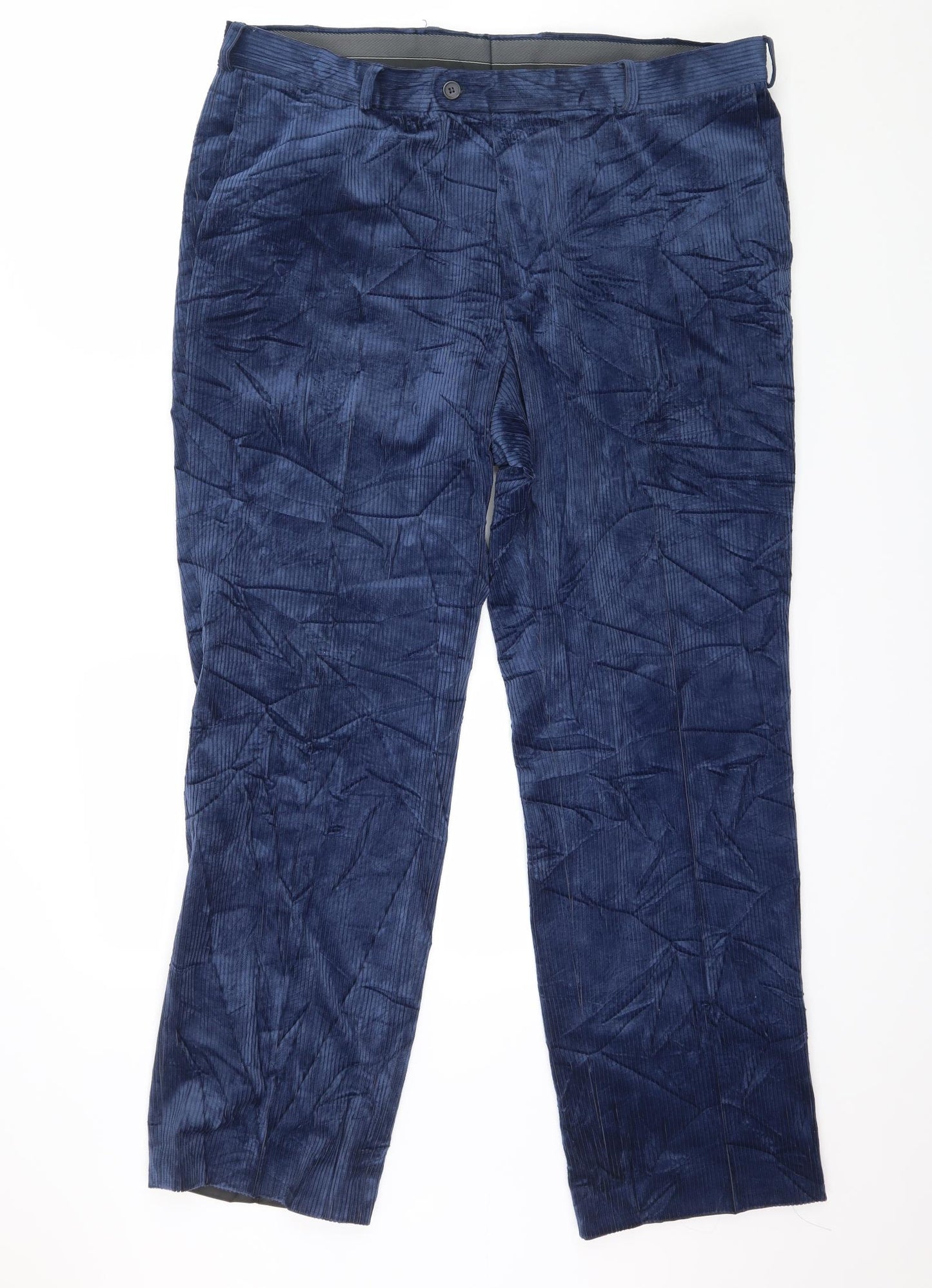 Preworn Mens Blue  Velvet Trousers  Size 40 in L30 in