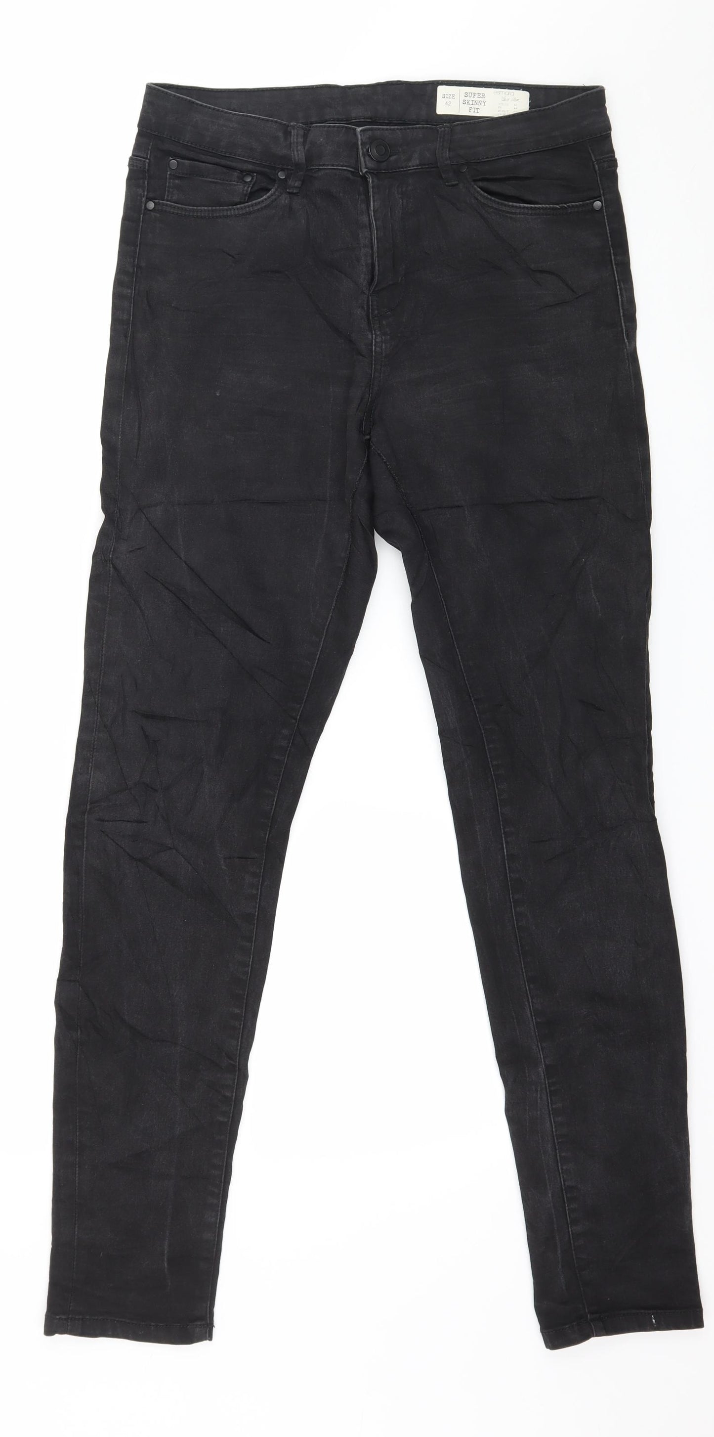 ESMARA Womens Black  Denim Skinny Jeans Size 14 L30 in