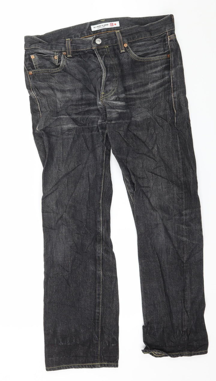 Uniqlo Mens Grey Denim Straight Jeans Size 32 in L27 in
