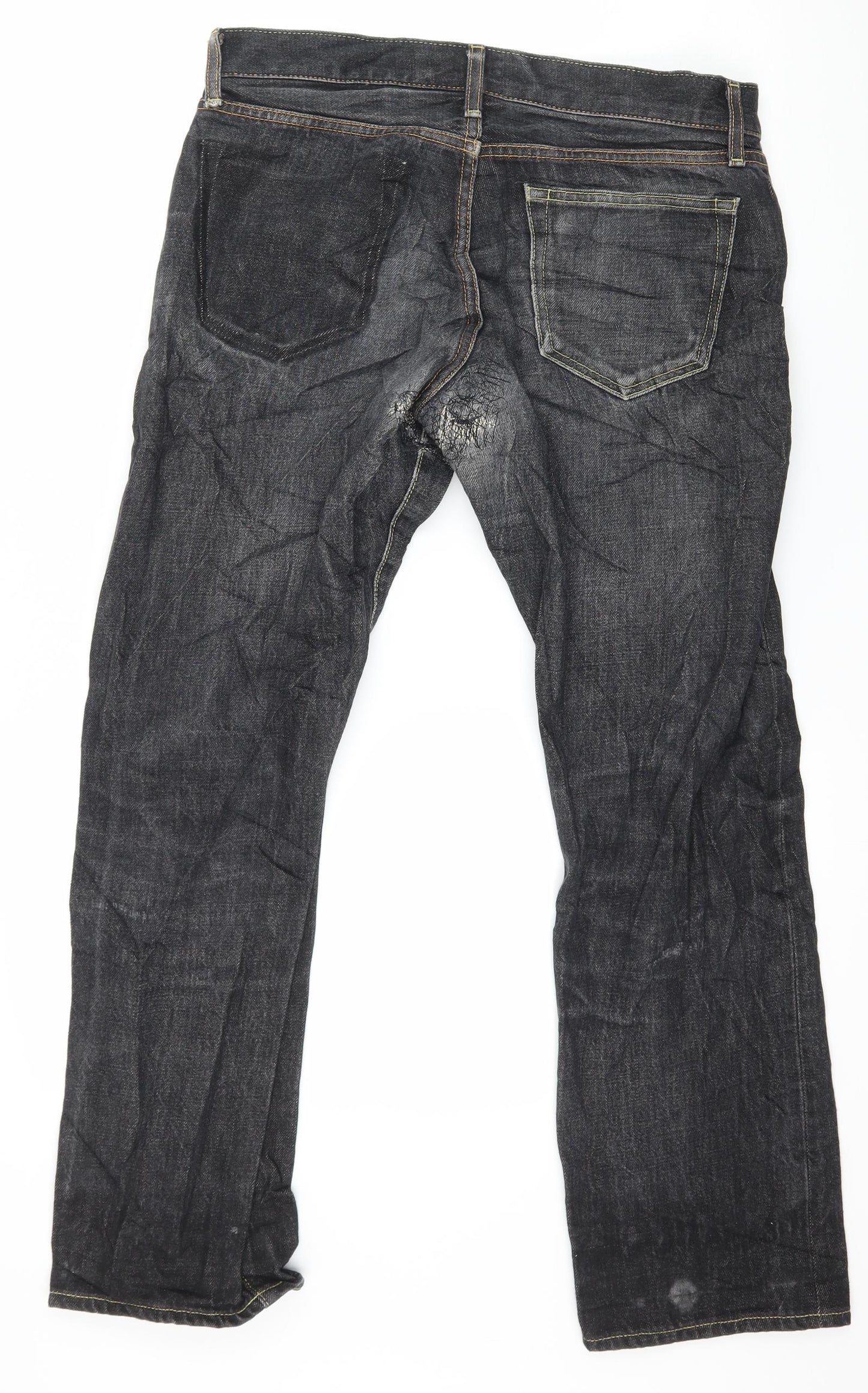 Uniqlo Mens Grey  Denim Straight Jeans Size 32 in L27 in