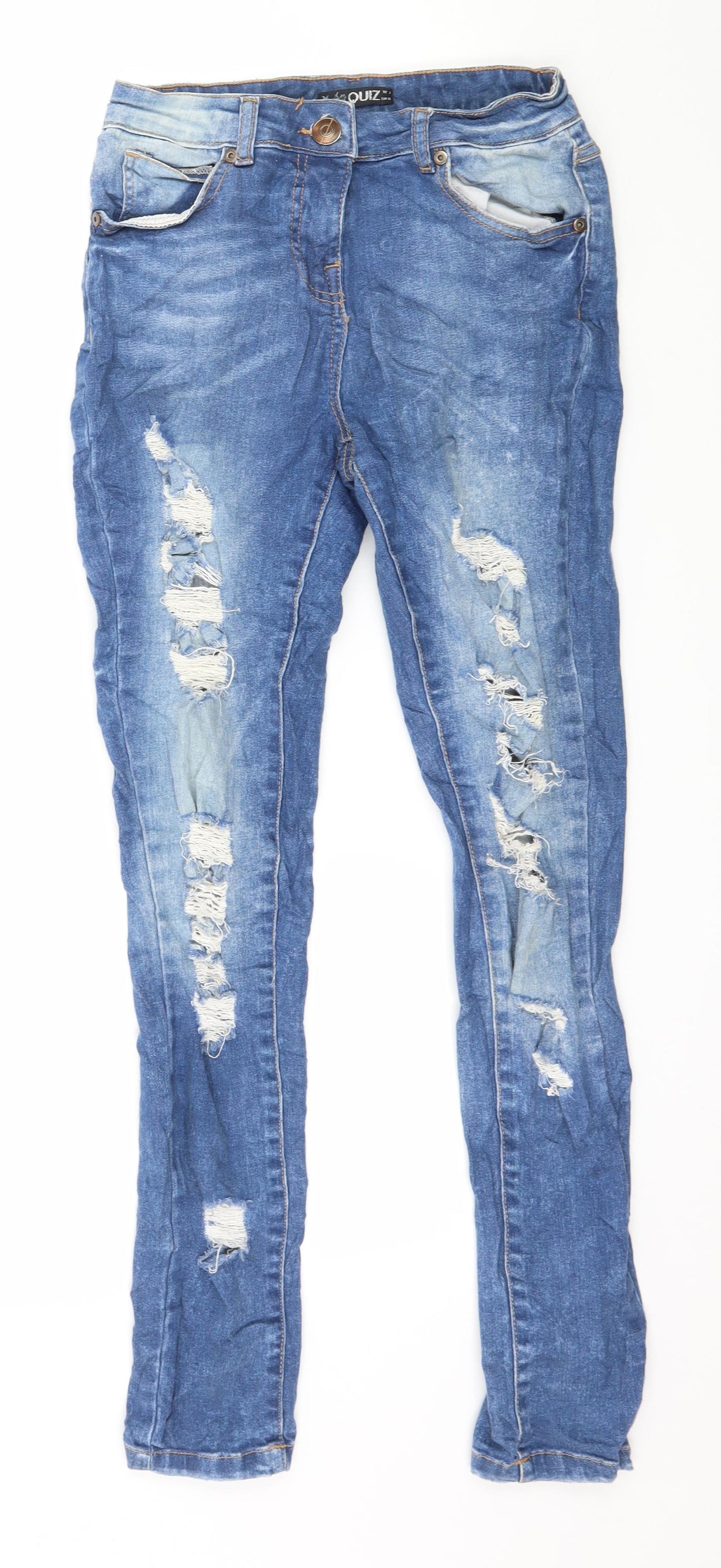 Quiz Womens Blue  Denim Skinny Jeans Size 8 L28 in