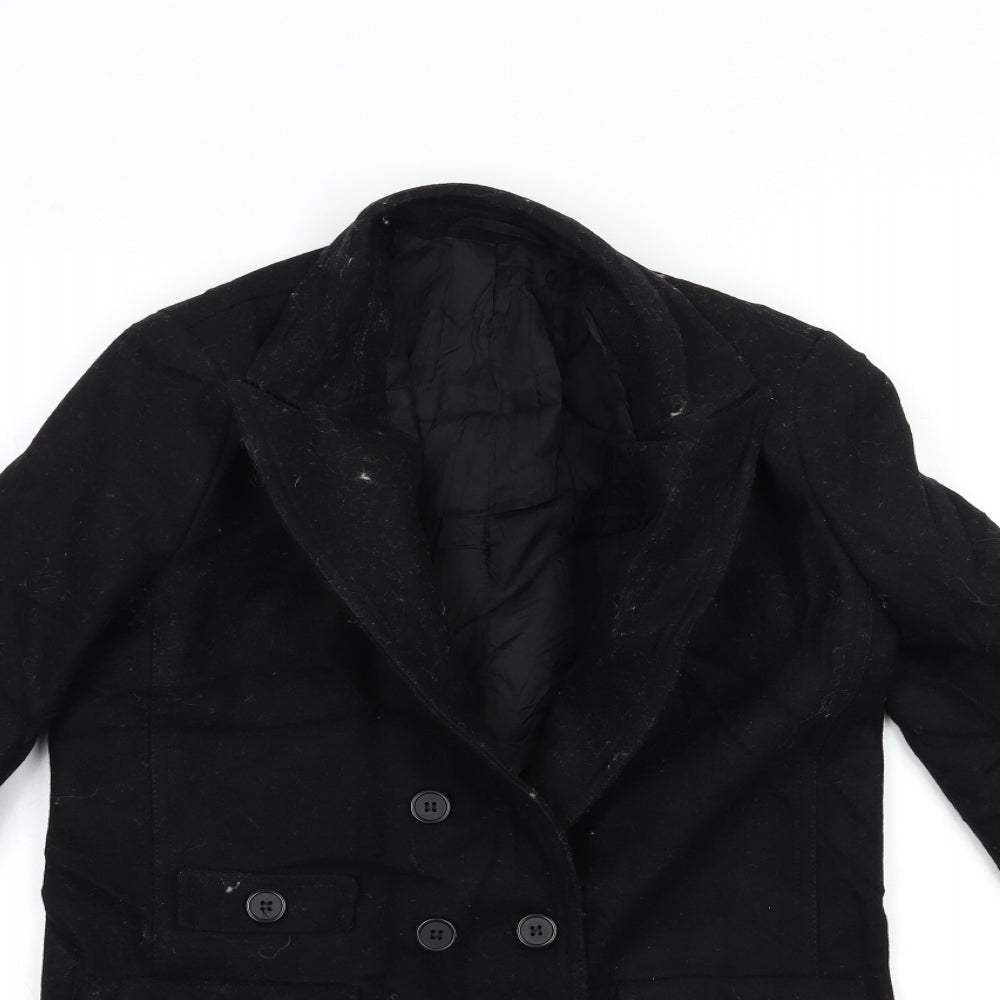 The Kooples Womens Black   Overcoat Coat Size 8