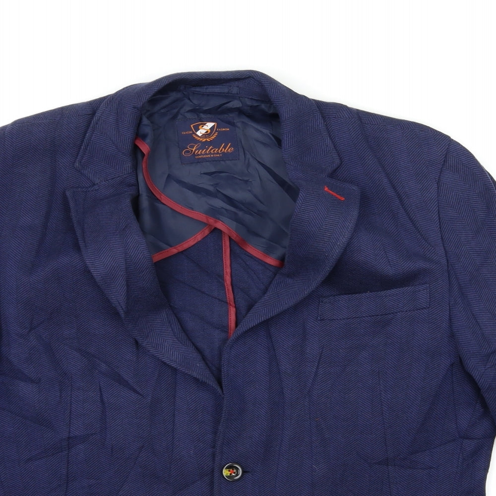 SUITABLE Mens Blue   Jacket Suit Jacket Size 52