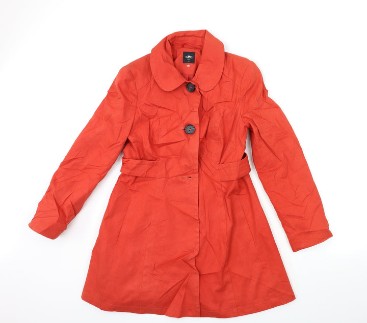 Oasis Womens Red Overcoat Coat Size S