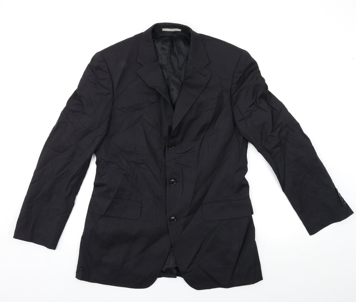 NEXT Mens Black Striped Jacket Suit Jacket Size 38