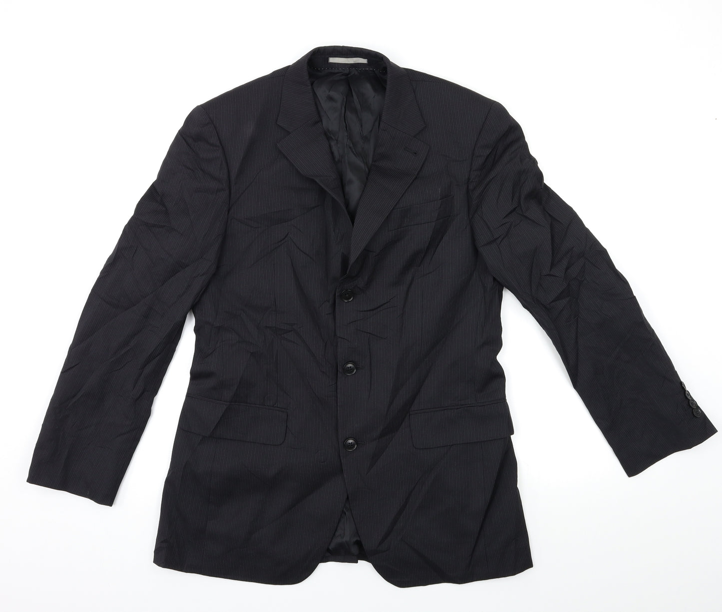 NEXT Mens Black Striped  Jacket Suit Jacket Size 38