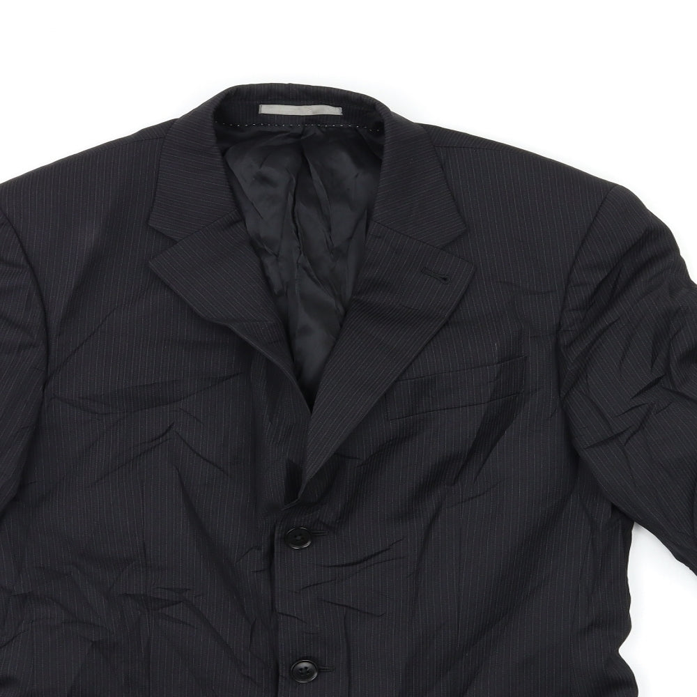 NEXT Mens Black Striped  Jacket Suit Jacket Size 38