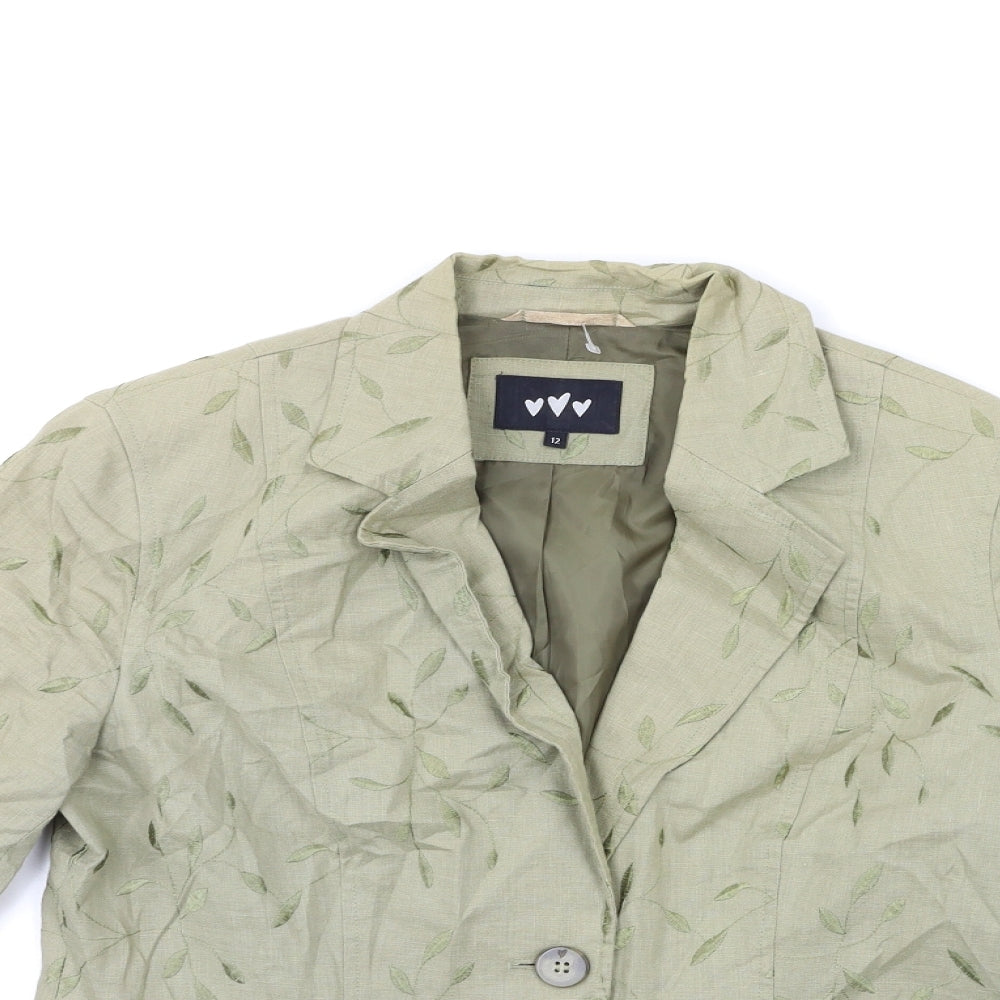 Per Una Womens Green Floral  Jacket Blazer Size 12