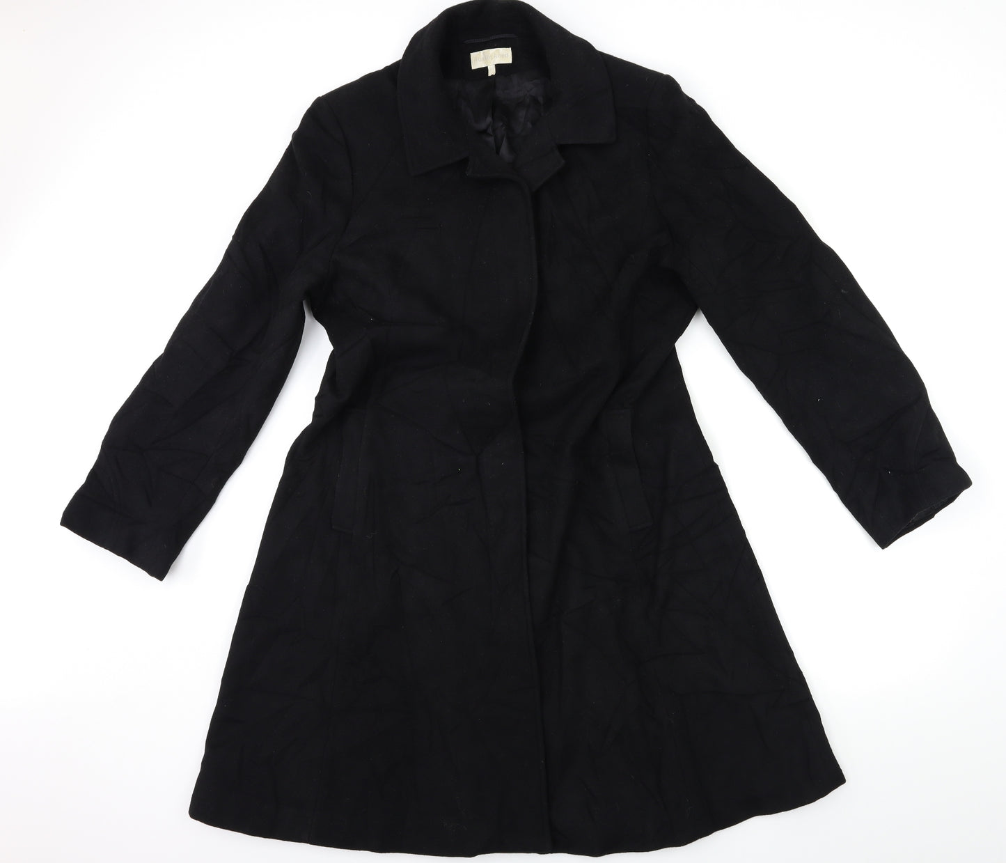 Austin Reed Womens Black   Overcoat Coat Size 14