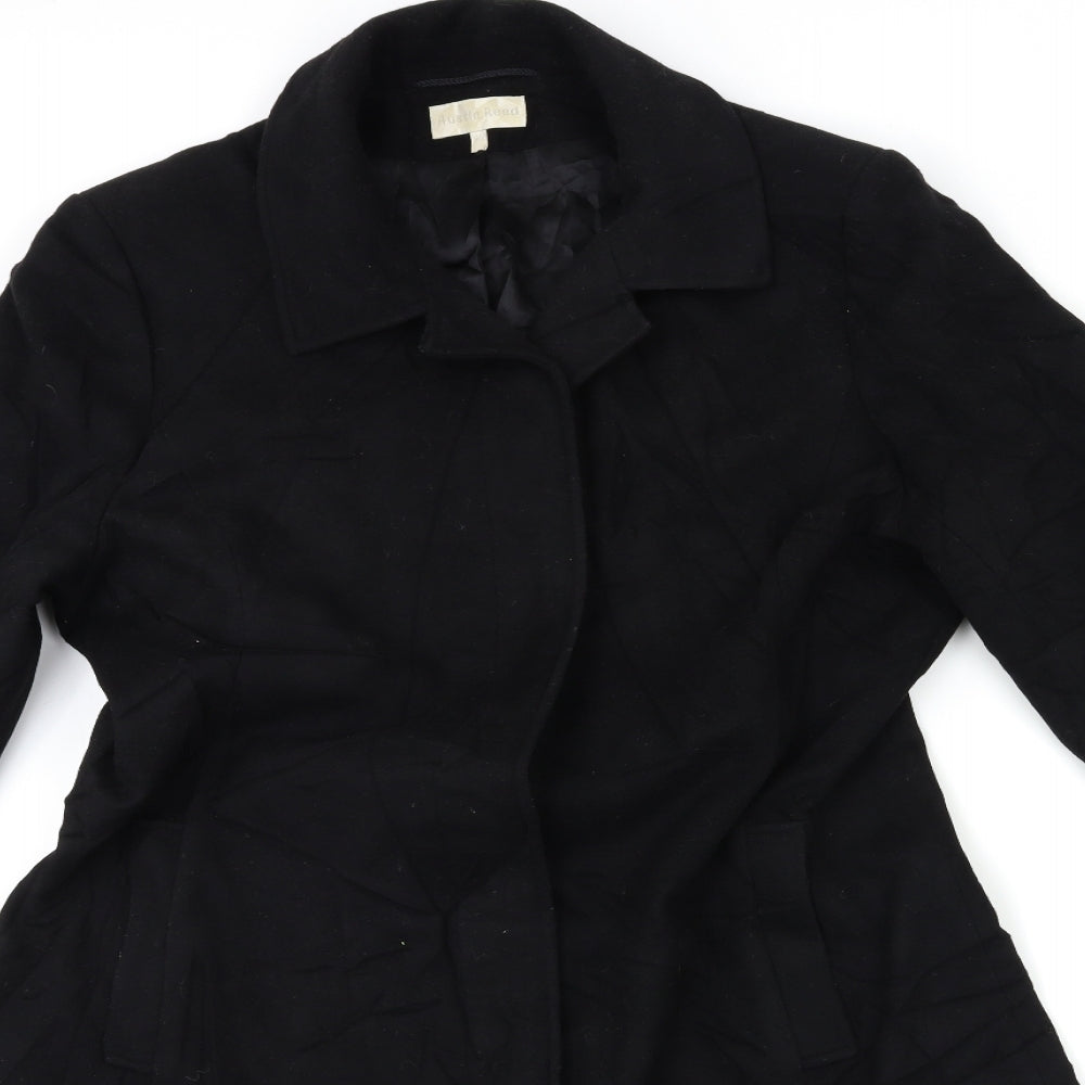 Austin Reed Womens Black   Overcoat Coat Size 14