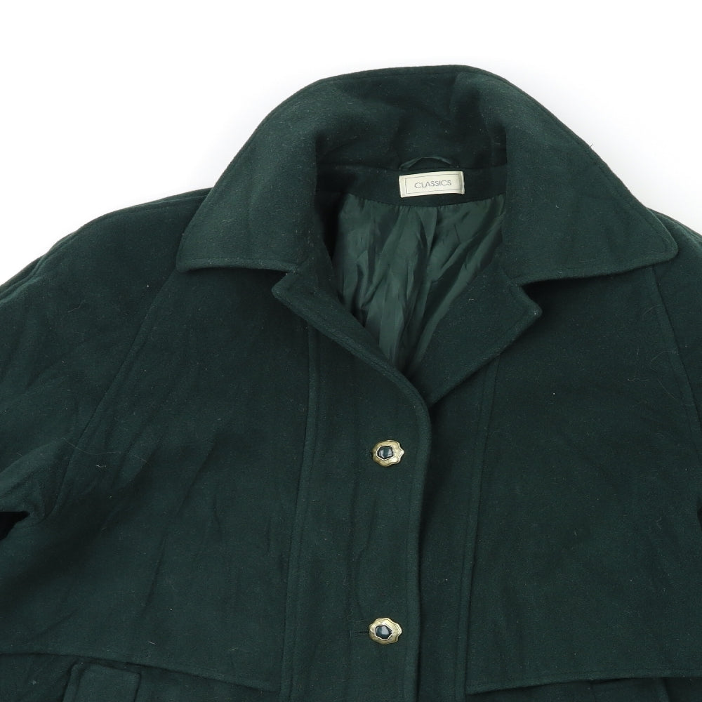 Classics Womens Green   Overcoat Coat Size 18