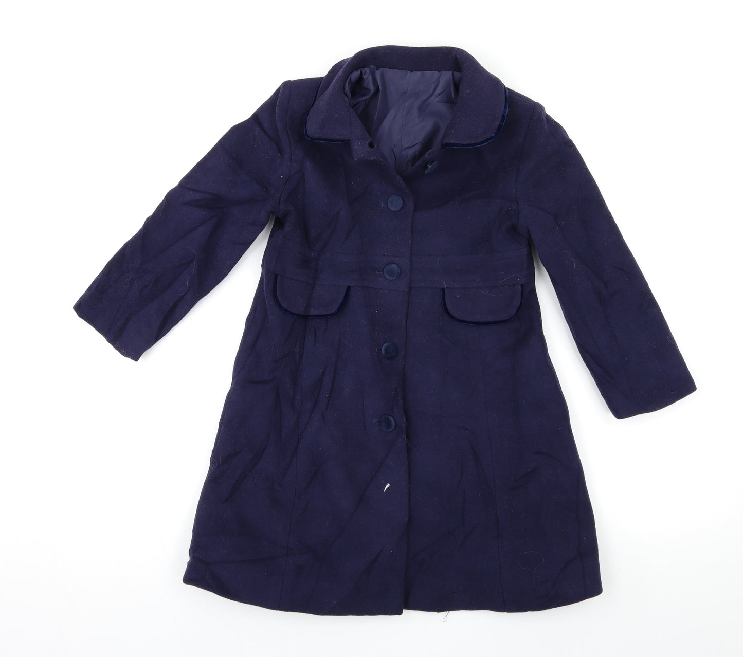 BHS Girls Blue   Overcoat Coat Size 4 Years