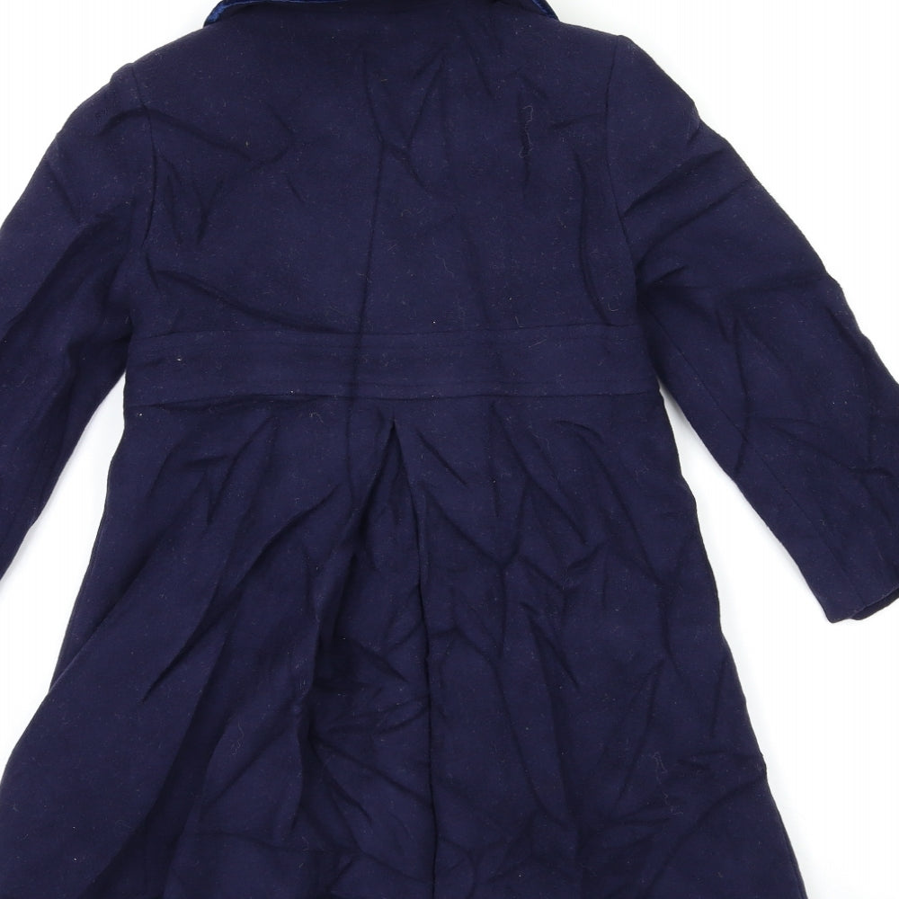 BHS Girls Blue   Overcoat Coat Size 4 Years