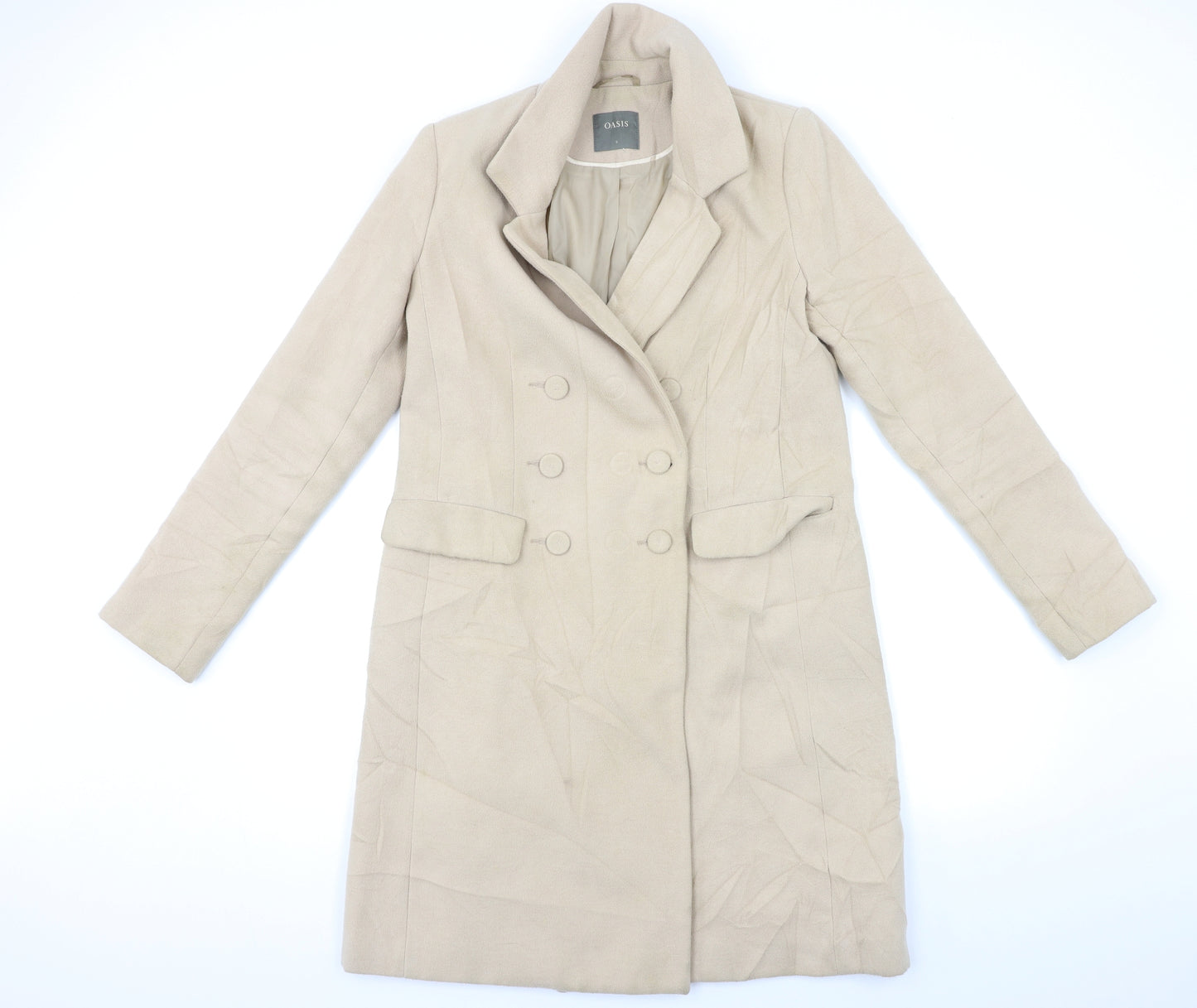 Oasis Womens Beige   Overcoat Coat Size S