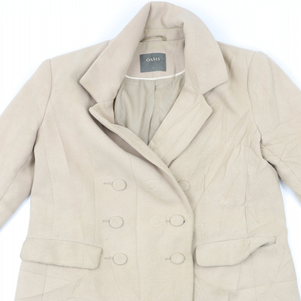 Oasis Womens Beige   Overcoat Coat Size S