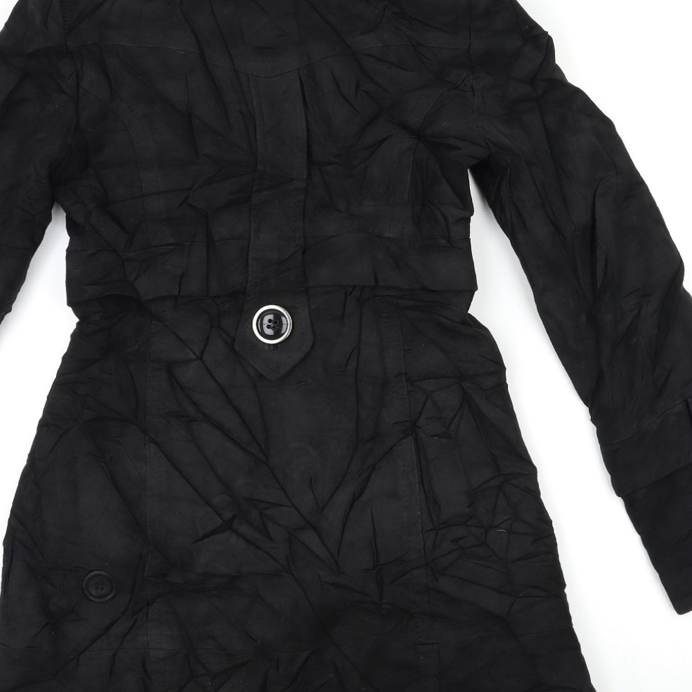 Mango Womens Black   Trench Coat Coat Size S