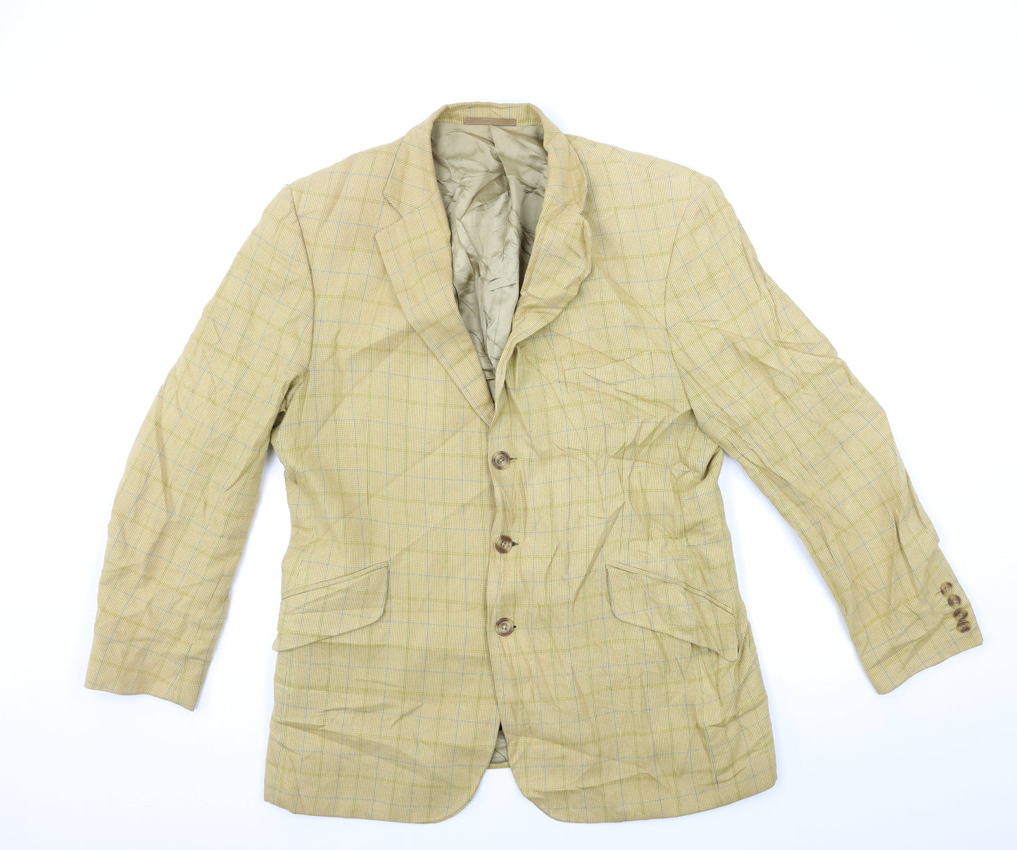 Preworn Mens Beige Check  Jacket Suit Jacket Size 40
