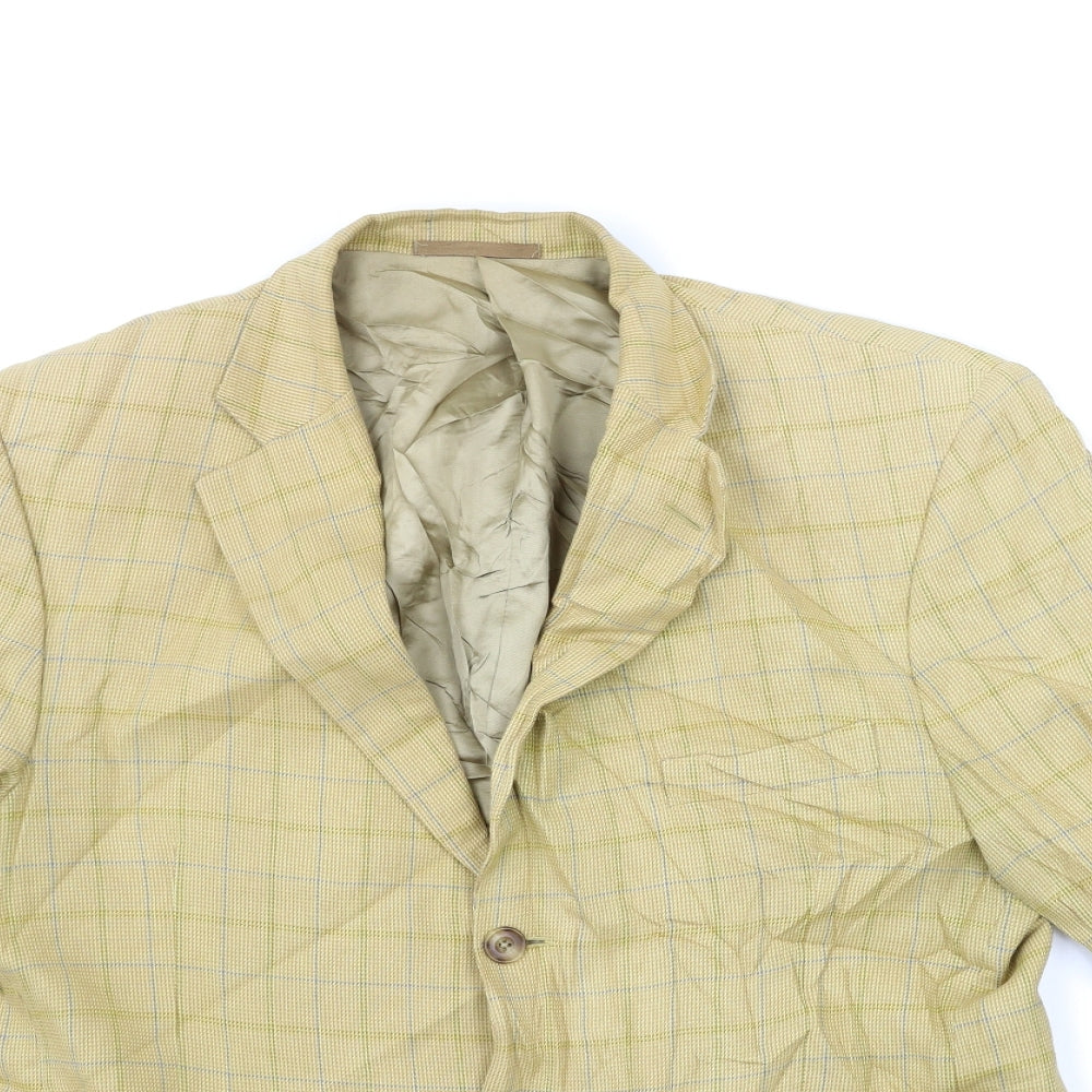 Preworn Mens Beige Check  Jacket Suit Jacket Size 40