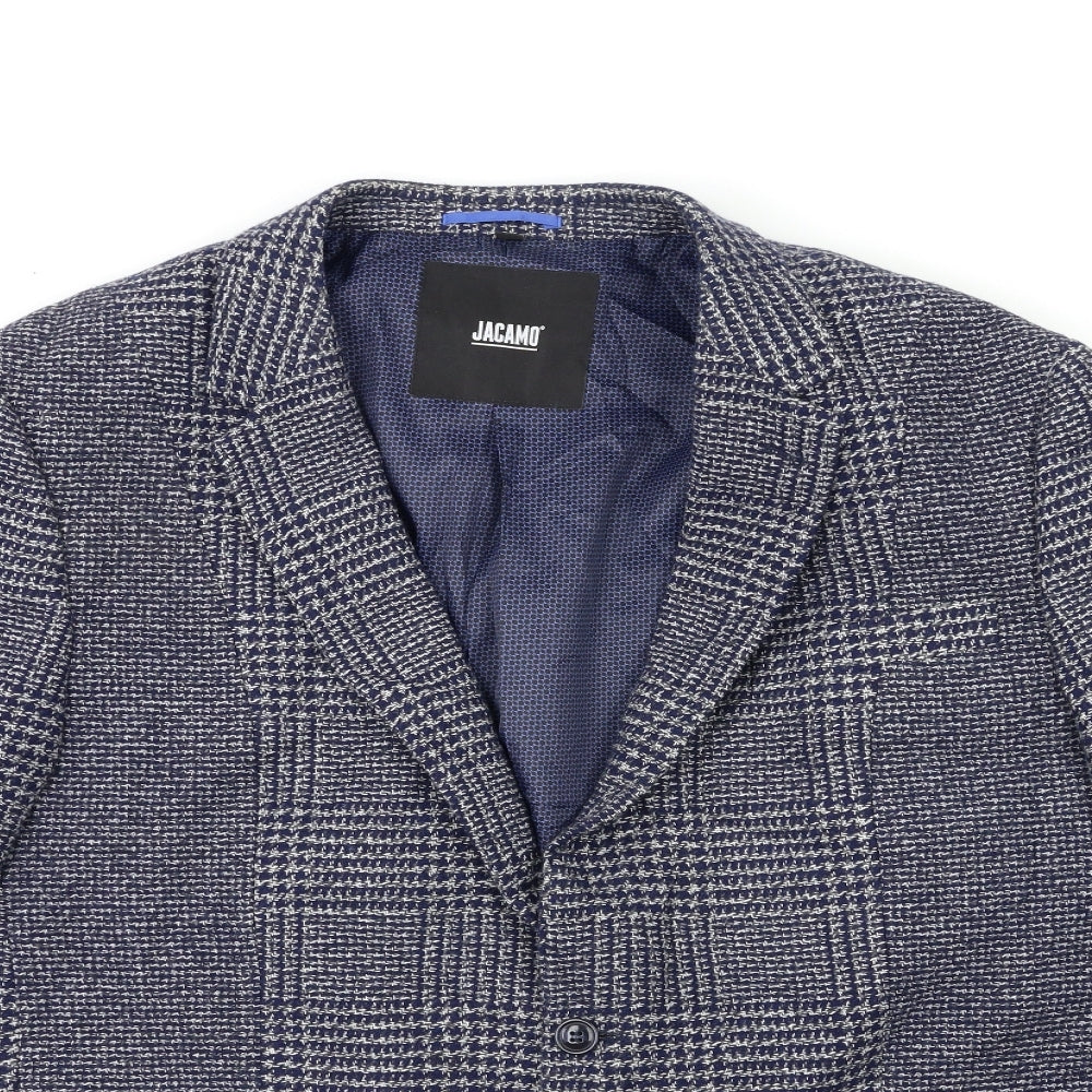Jacamo Mens Blue Check  Jacket Suit Jacket Size 52