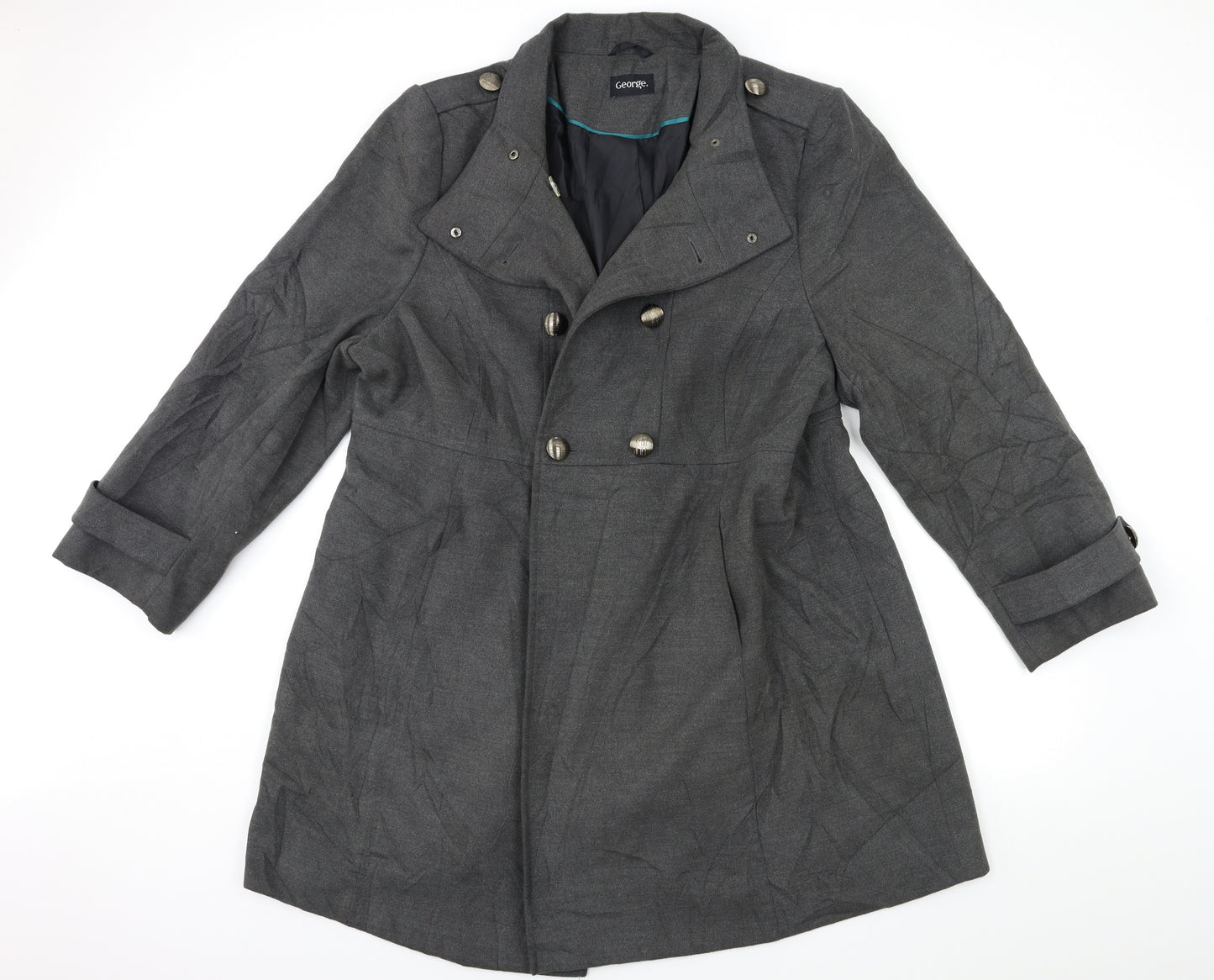George Womens Grey   Overcoat Coat Size 24