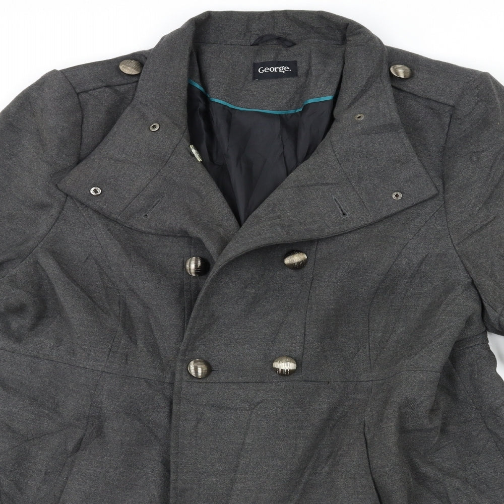 George Womens Grey   Overcoat Coat Size 24