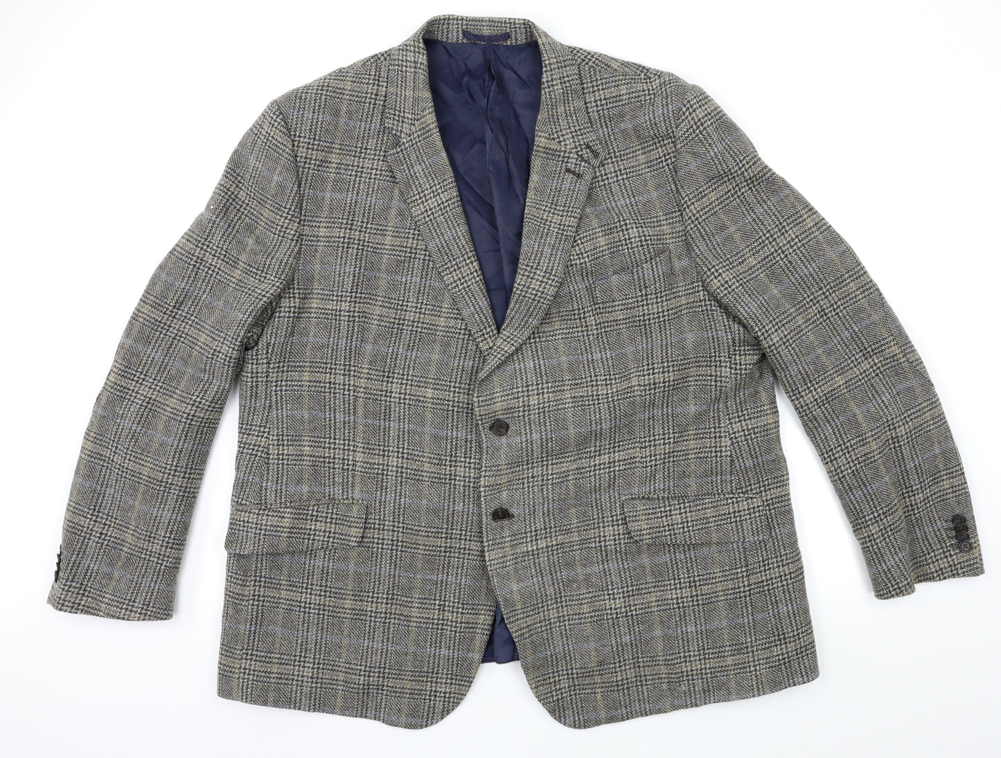 Marks and Spencer Mens Grey Check  Jacket Suit Size 52
