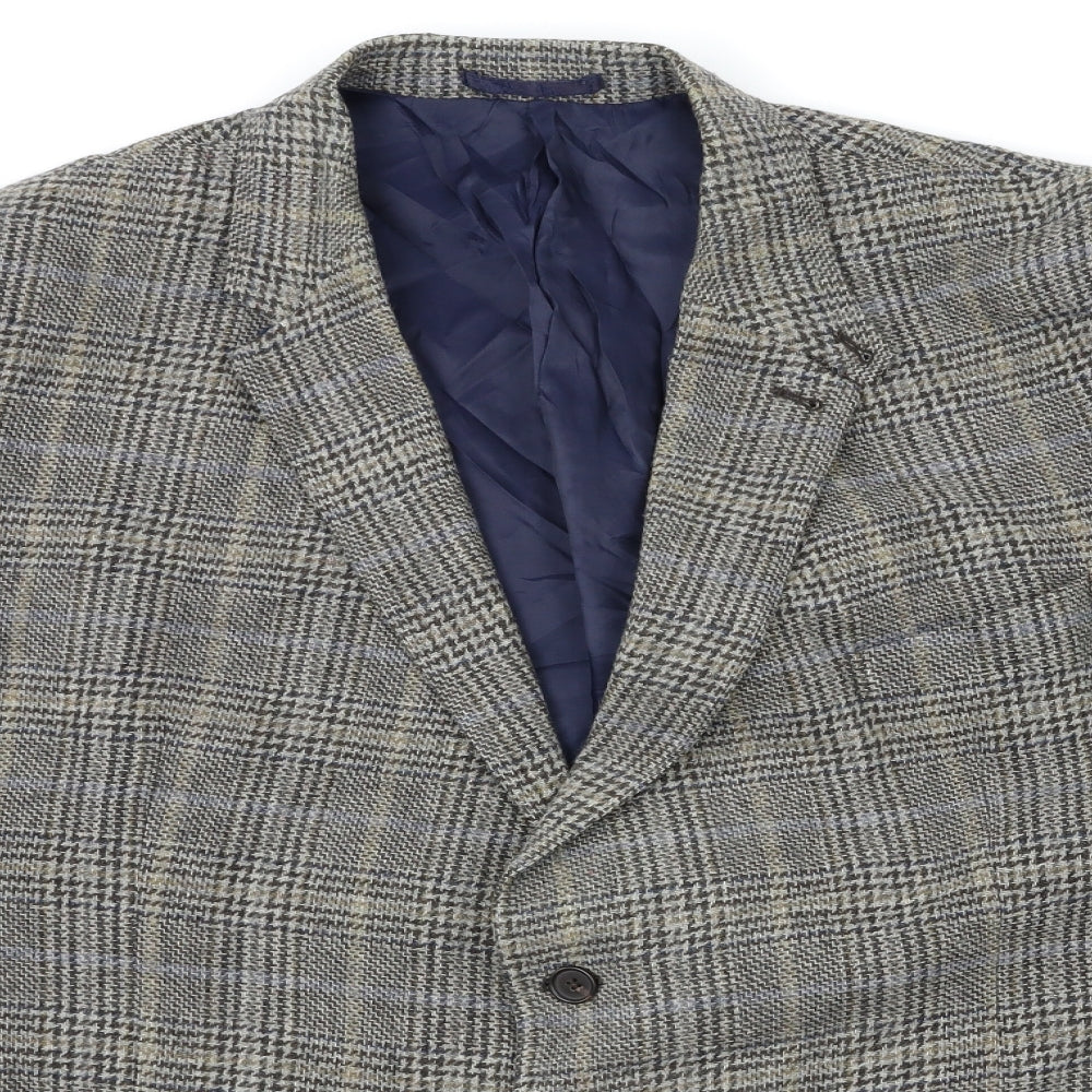 Marks and Spencer Mens Grey Check  Jacket Suit Size 52