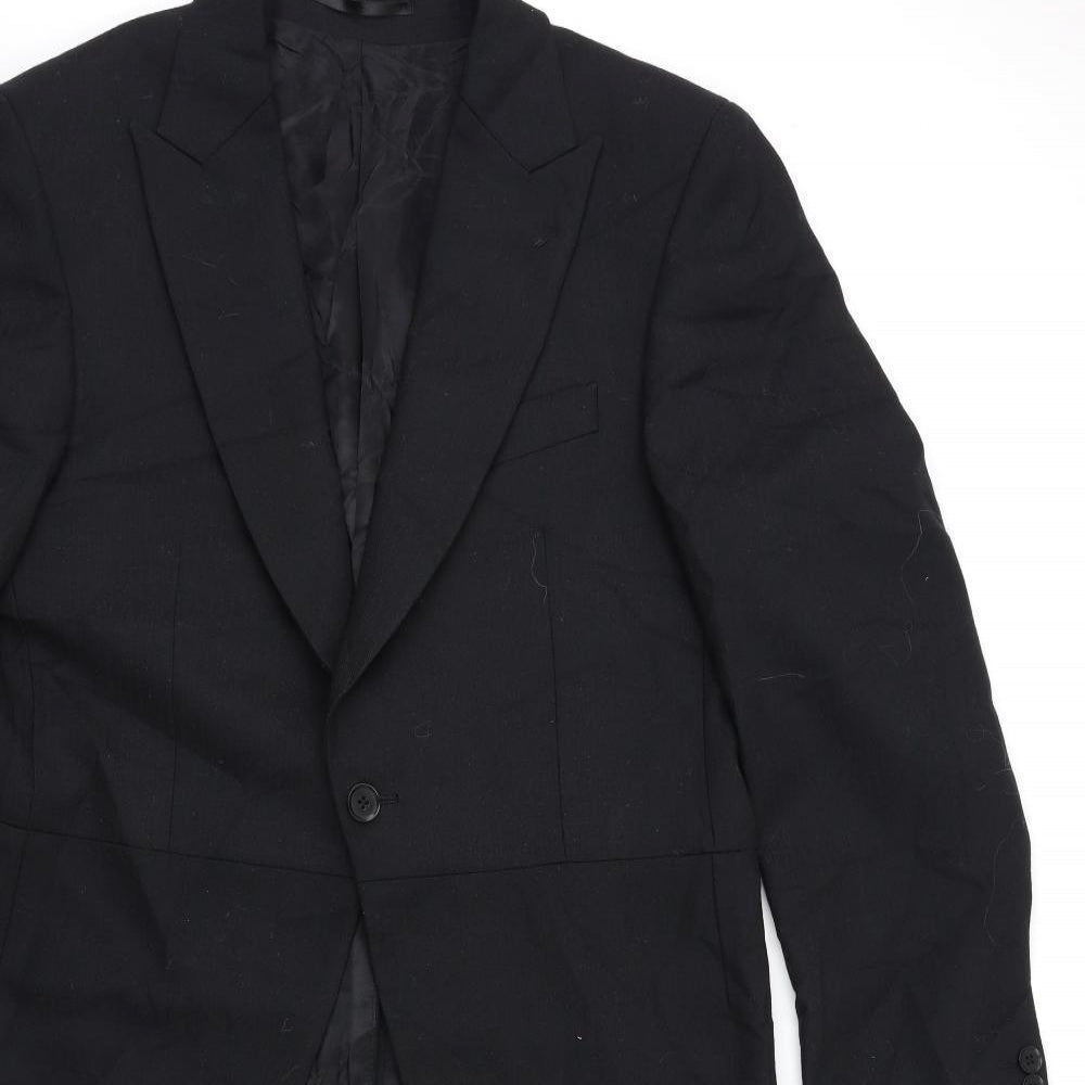Preworn Mens Black   Tuxedo Suit Size 38