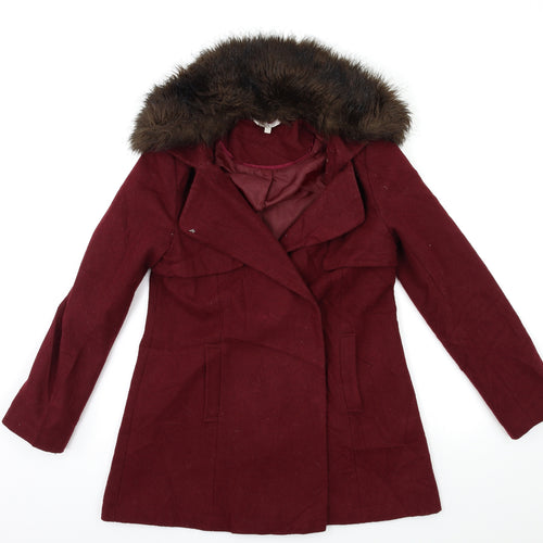 Red Herring Womens Red   Overcoat Coat Size 8