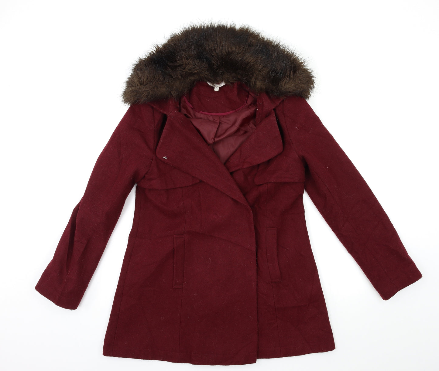 Red Herring Womens Red   Overcoat Coat Size 8