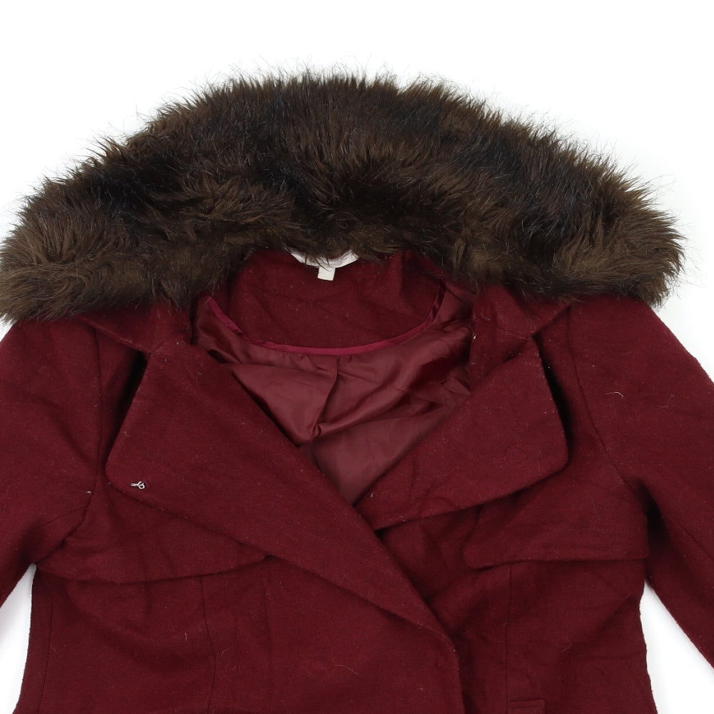 Red Herring Womens Red   Overcoat Coat Size 8