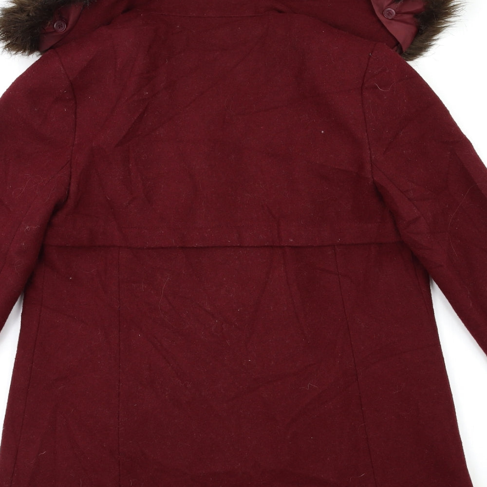 Red Herring Womens Red   Overcoat Coat Size 8