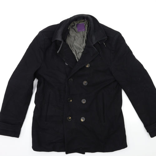 Ted Baker Mens Black   Overcoat Coat Size L
