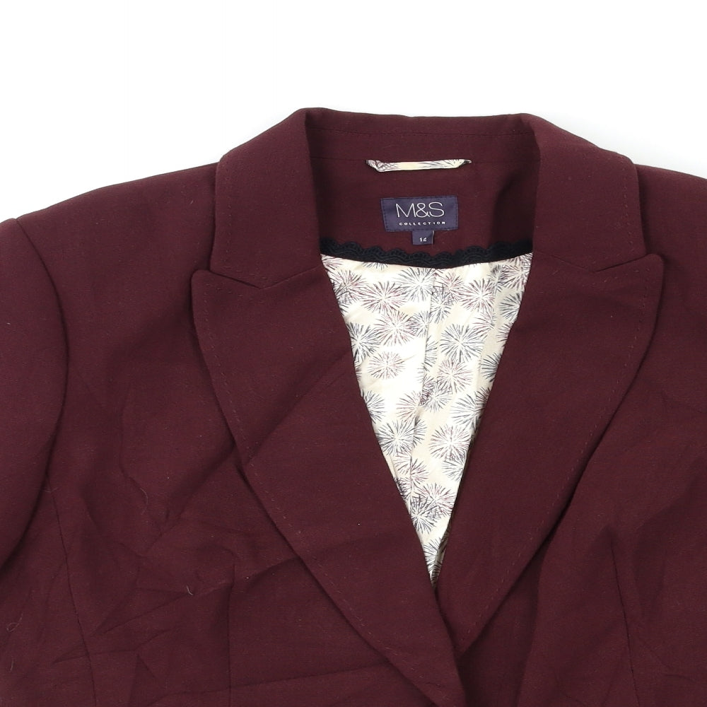 Marks and Spencer Womens Red   Kimono Blazer Size 14