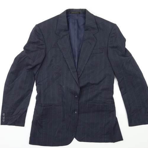 Preworn Mens Blue Striped  Jacket Suit Jacket Size 36