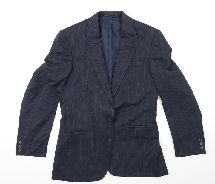 Preworn Mens Blue Striped Jacket Suit Jacket Size 36