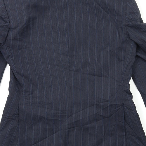 Preworn Mens Blue Striped  Jacket Suit Jacket Size 36