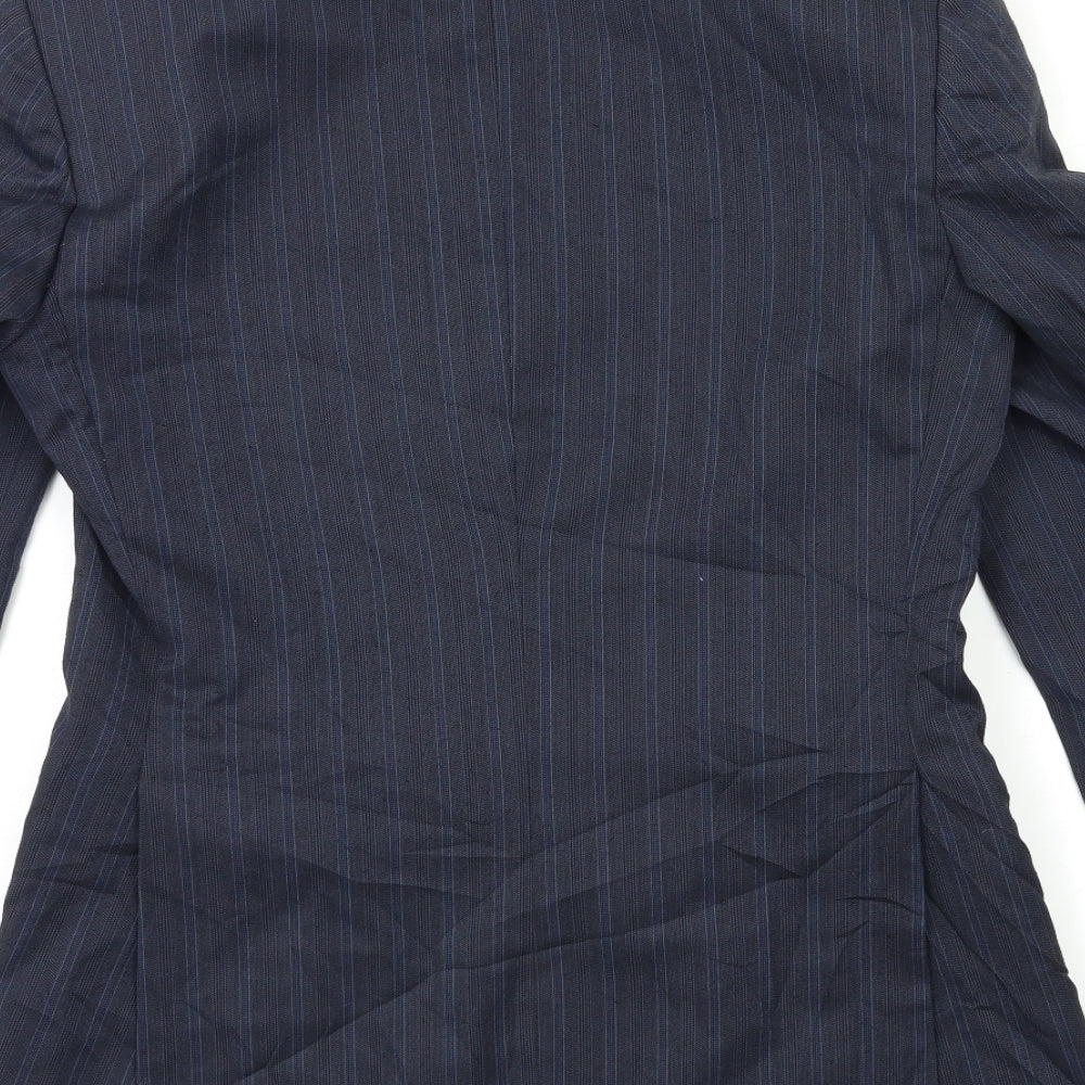 Preworn Mens Blue Striped  Jacket Suit Jacket Size 36