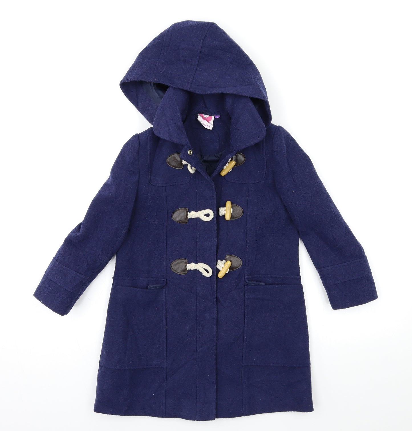 John Lewis Girls Blue   Overcoat Coat Size 6 Years