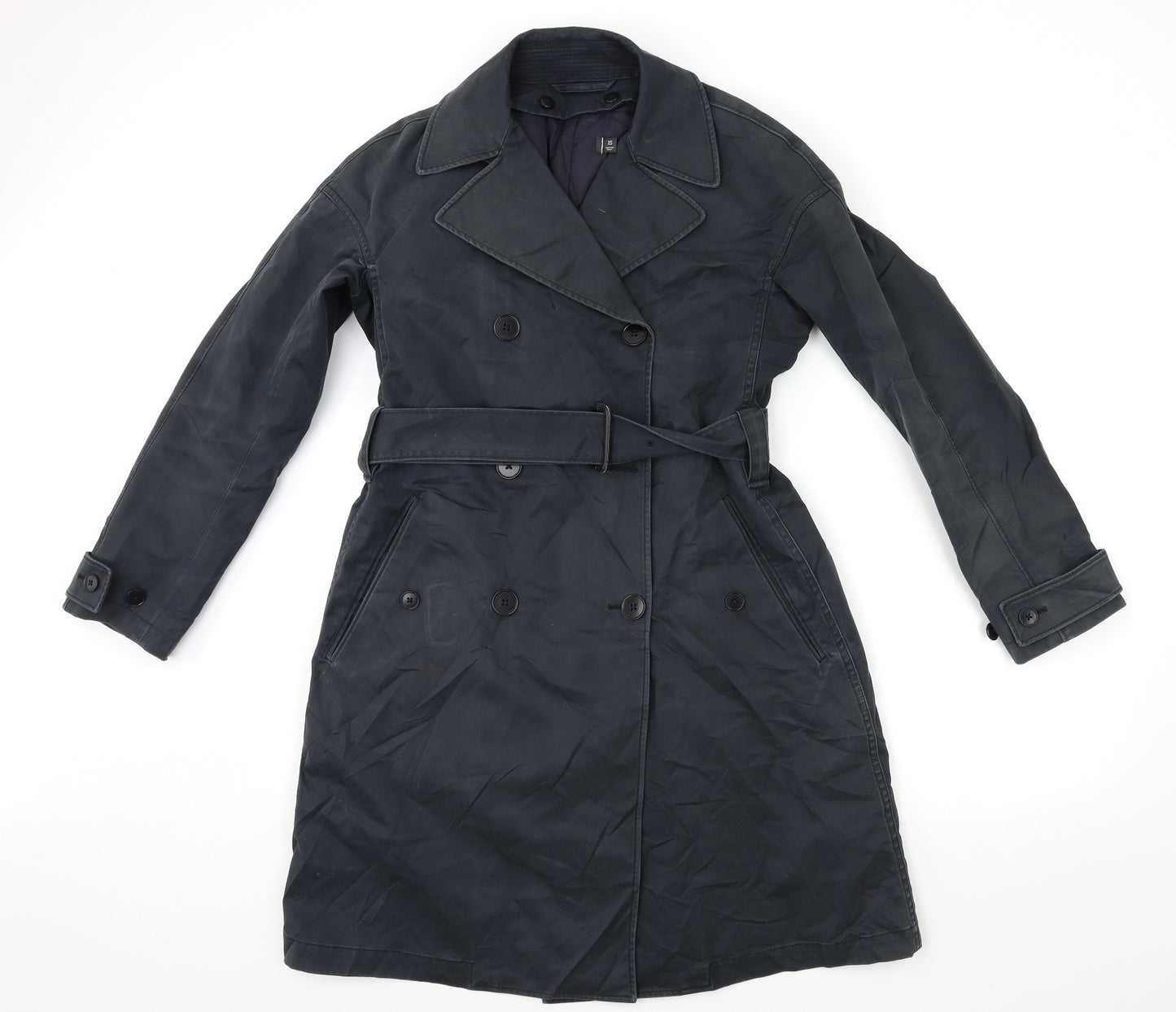 Preworn Mens Grey   Trench Coat Coat Size XS