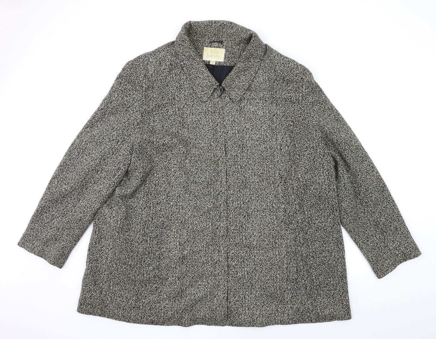 Ann Harvey Womens Black   Overcoat Coat Size 28