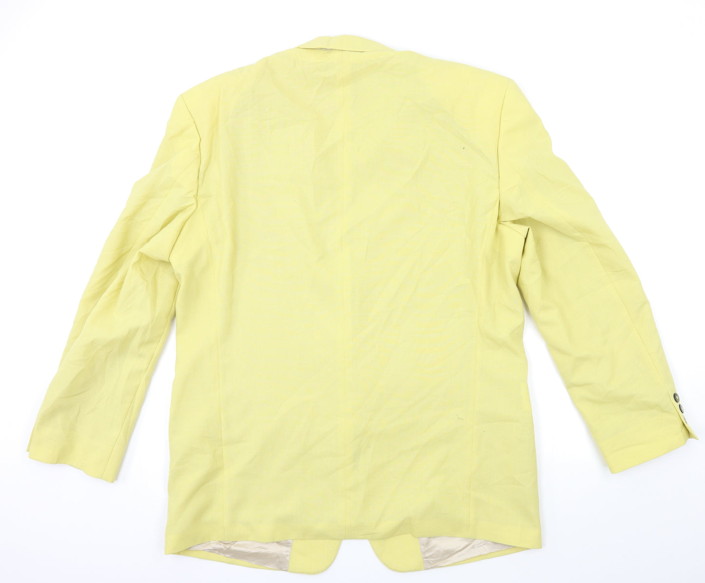 Preworn Mens Yellow  Rayon Jacket Suit Jacket Size 44