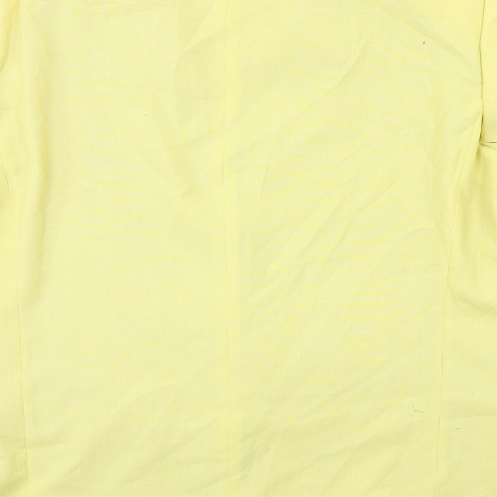 Preworn Mens Yellow  Rayon Jacket Suit Jacket Size 44